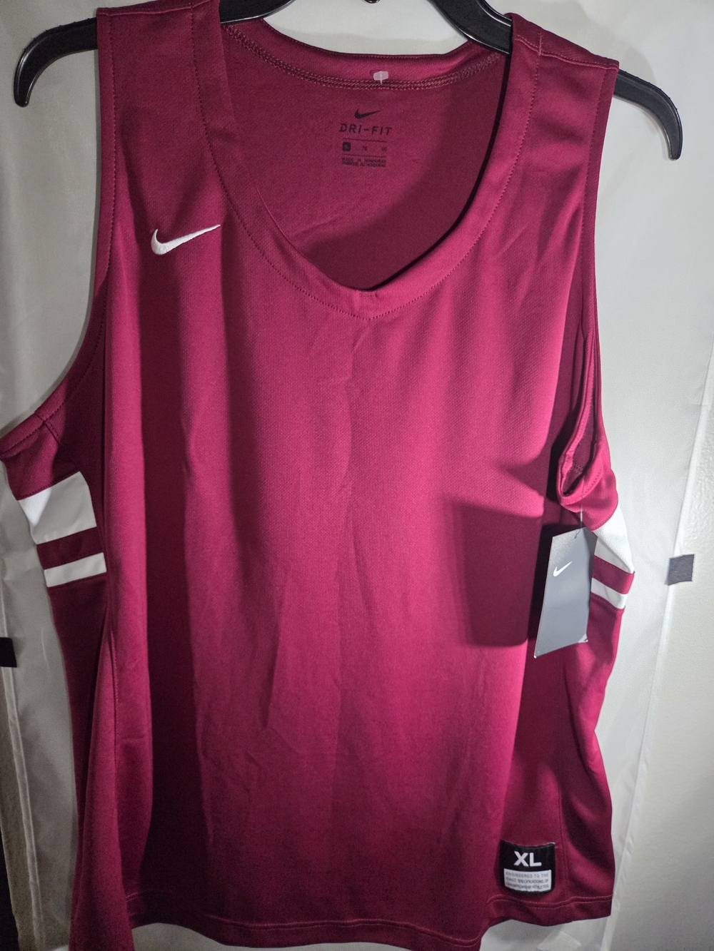 Nike Women's Dri-FIT Maroon Tank Top with White Accents